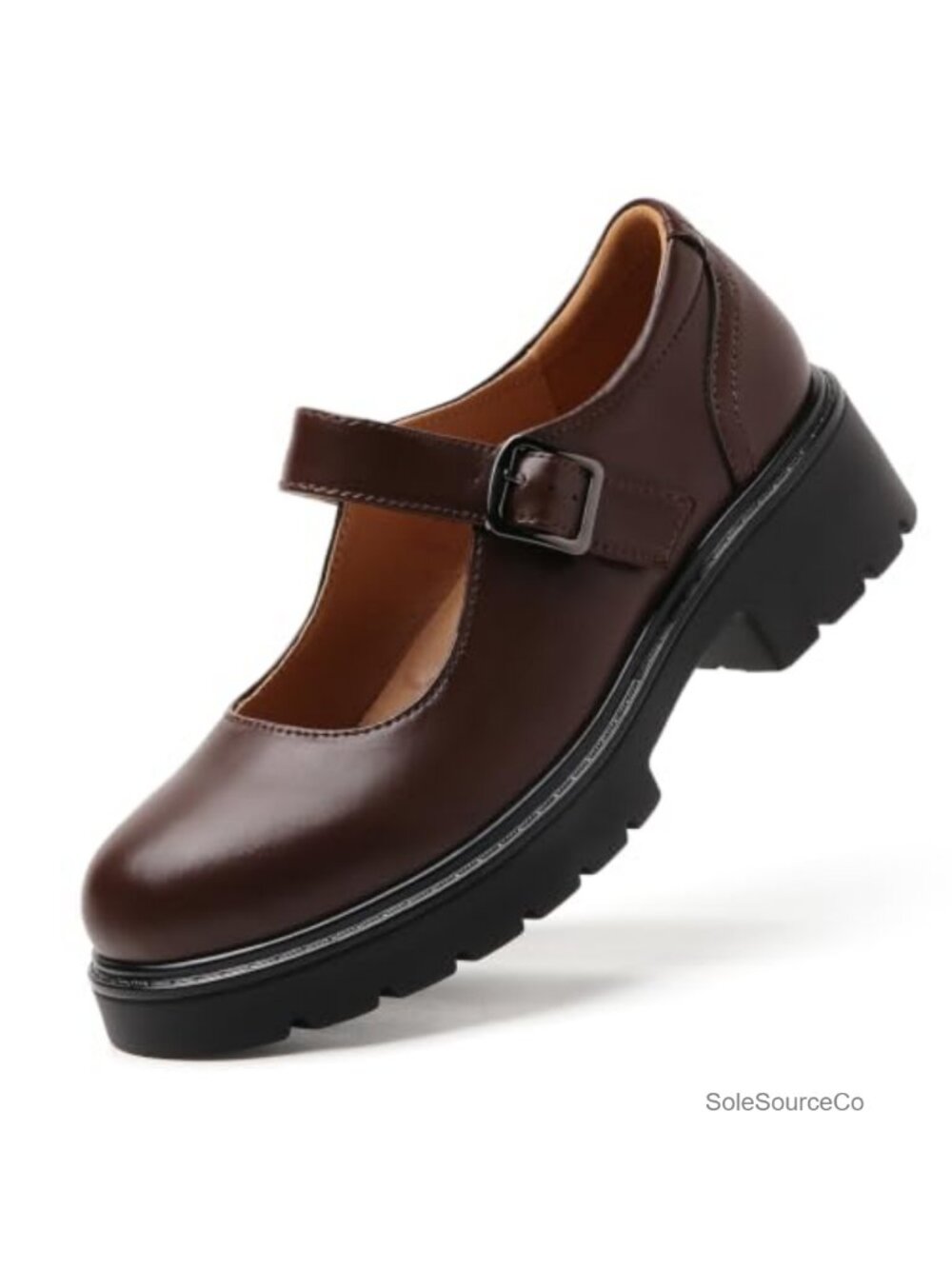 Women's Chunky Platform Mary Jane Shoes with Buckle Strap, Memory Foam